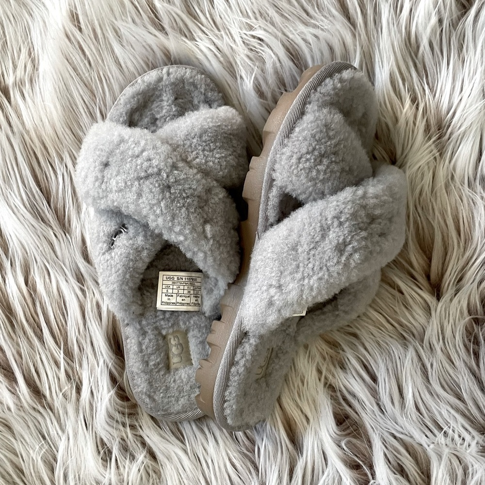UGG Fuzzette Cross Strap Slipper Slides